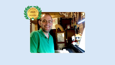 Image of 2025 Teacher of the Year for Accordion Jason Fawks