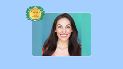 Image of Jenessa Castano with her 2025 Teacher of the Year for Artist Development badge