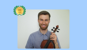 Image of Benjamin Henson with a violin
