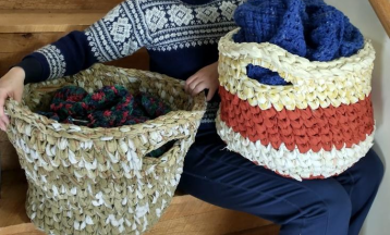 Crochet Basket From Sheets