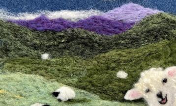 A Sheep Photobombed My Needle Felted Landscape! with Kristen Walsh