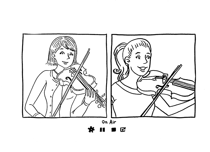 Video conferencing with violinists